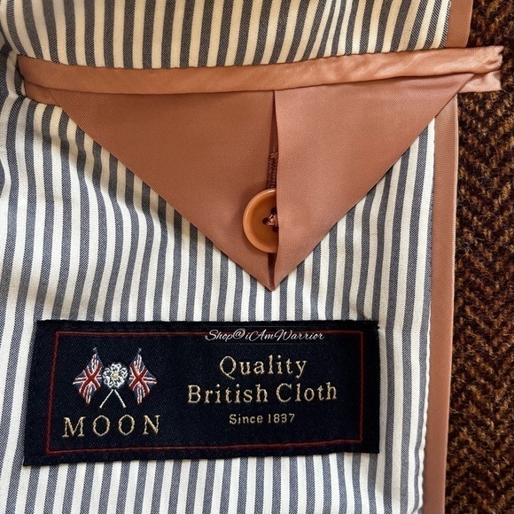 J.Crew hazelnut brown herringbone double breasted Moon English wool blazer - Picture 14 of 16